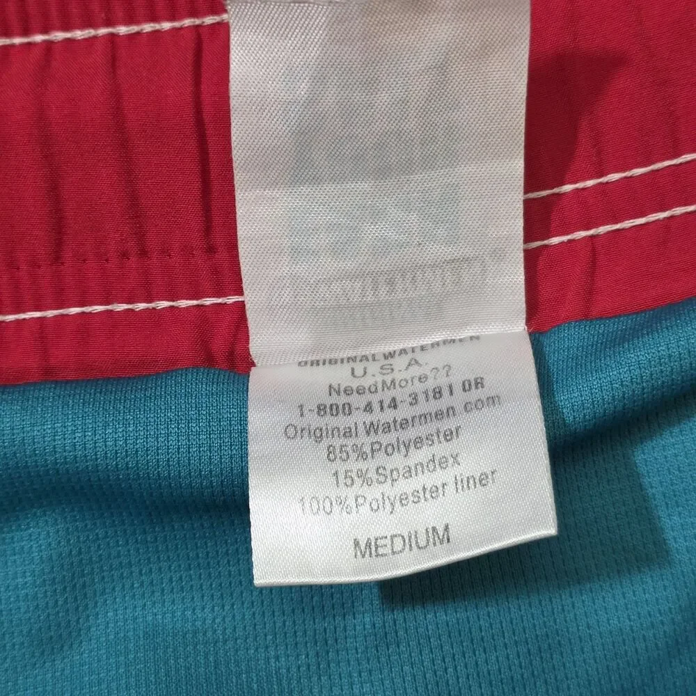 Original Watermen Guard Swim Trunks Mens M Red Surf Board Shorts Stretch